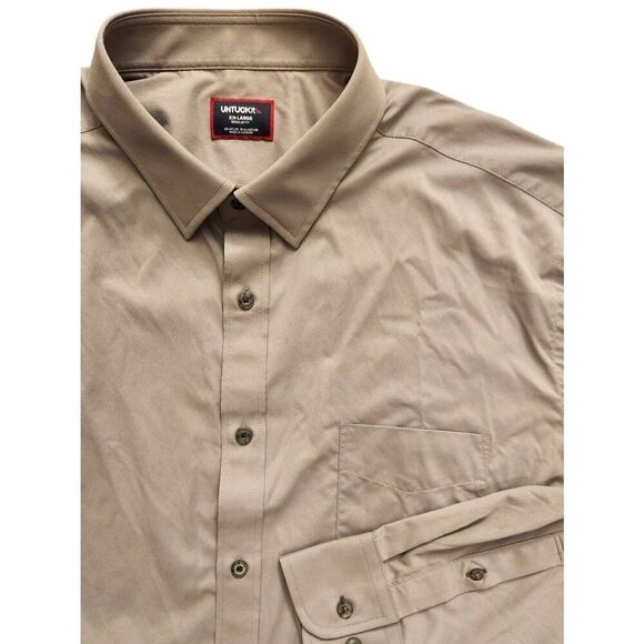 UNTUCKit Performance Nylon Stretch pocket Button up Gray button up Men 2XL shirt - Picture 2 of 9